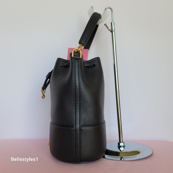 KATE SPADE Gramercy Pebbled Leather MEDIUM Bucket Bag- Black color ⭐ - Picture 8 of 16